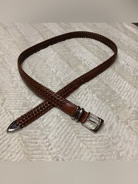 Perry Ellis Portfolio Genuine Leather Sz 44 Men’s Twisted Leather Belt Western